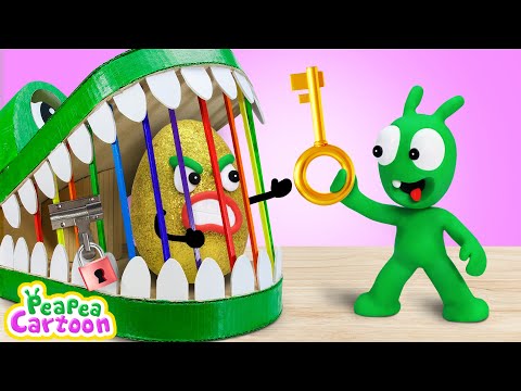 What Happens When Pea Pea Chases a Naughty Golden Kinder Egg? - Adventure video for kids