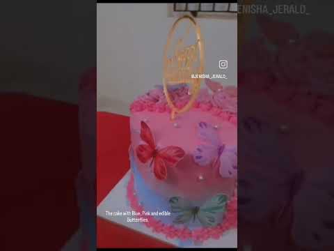 1 Kg Blueberry Cake with edible Butterflies.