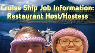Cruise Ship Job Information: Restaurant Host/Hostess