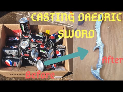 CASTING scrap soda CANS into a DAEDRIC sword from SKYRIM - Devil Forge