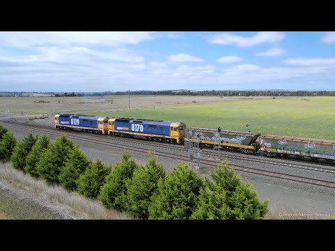 7736V Pacific National Grain Train With 8119 & 8170 Departs Gheringhap (9/11/2023)- PoathTV Railways