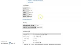 Dietary Reference Intake Calculator