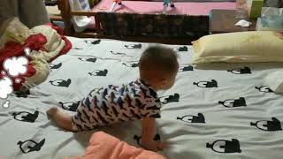 [寶寶] 換了舒適毯，爬的姿勢和在床上不一樣？