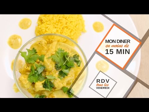 Un curry de poulet et son riz en moins de 15 minutes