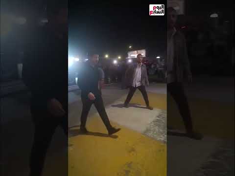 حسن الرداد وشريف منير وبيومي فؤاد في عزاء الفنان سليمان عيد