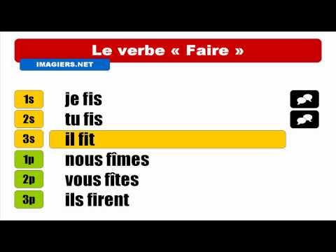 FRENCH VERB CONJUGATION = Faire = Indicatif Passé simple