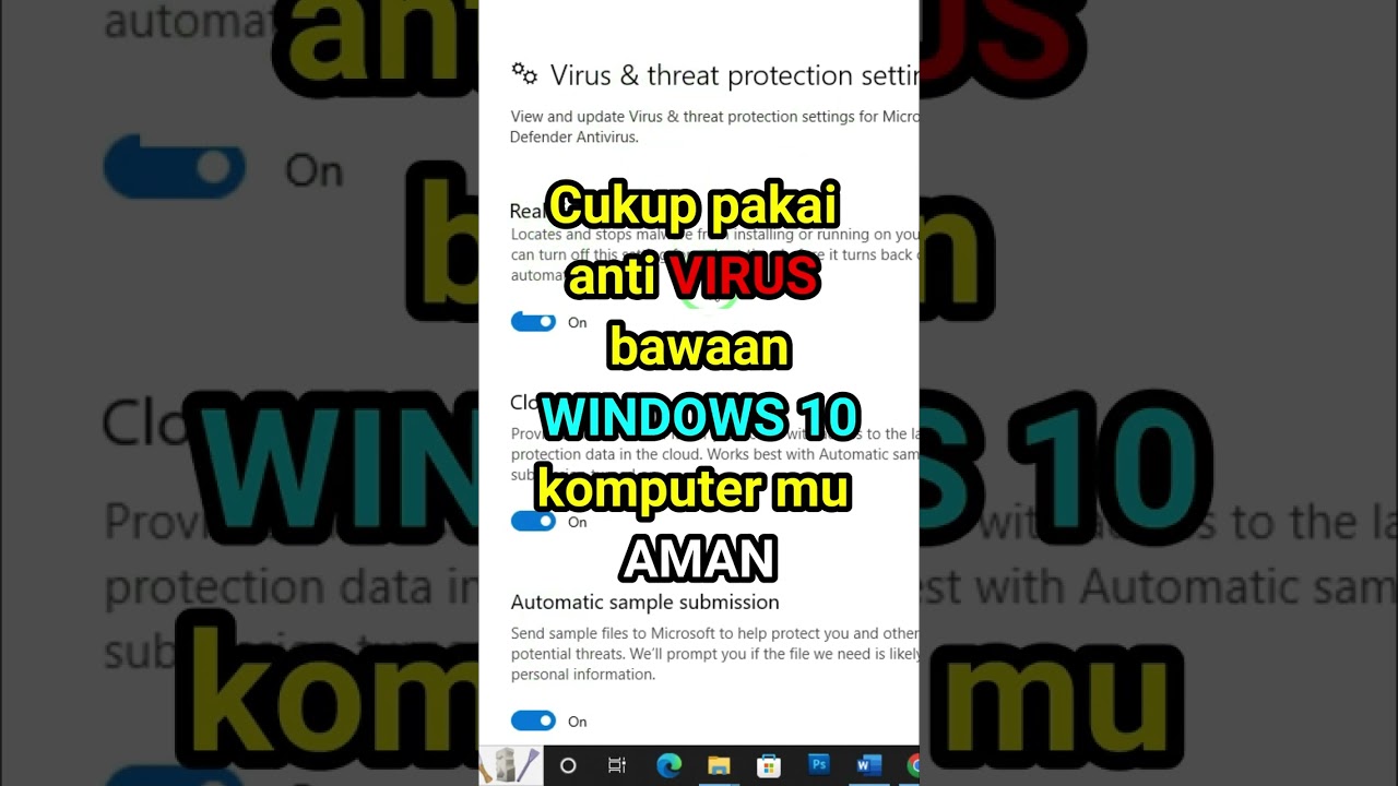 PAKAI SAJA ANTI VIRUS BAWAAN WINDOWS 10 #SHOTRS