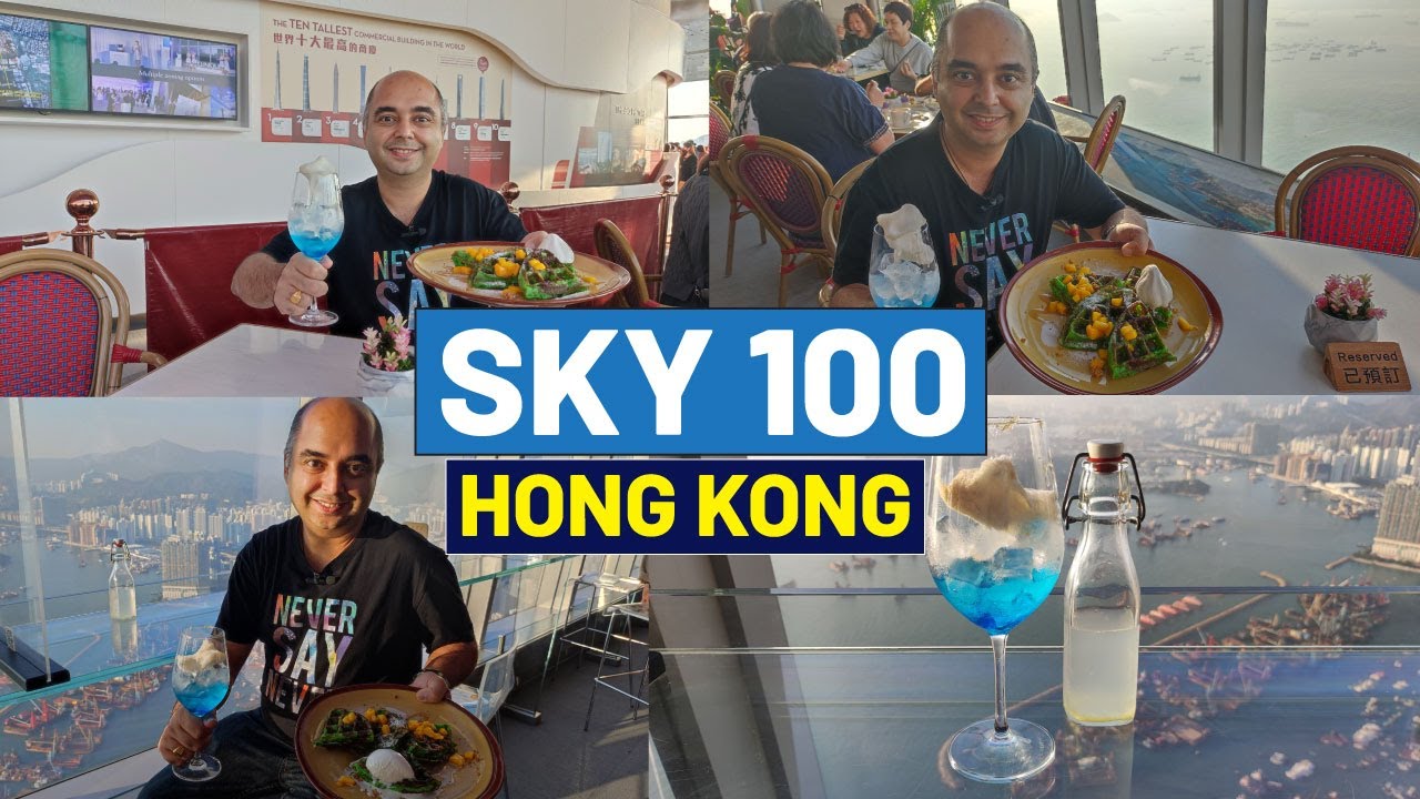 Watch the stunning 360° city views from Sky100 in Hong Kong