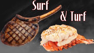 Backyard Surf And Turf Tomahawk Ribeye Steak And Lobster Tails!