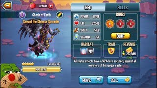 Monster Legends - The Dark Nemesis:Samael the Disease Spreader level 130 review combat - Best Skill