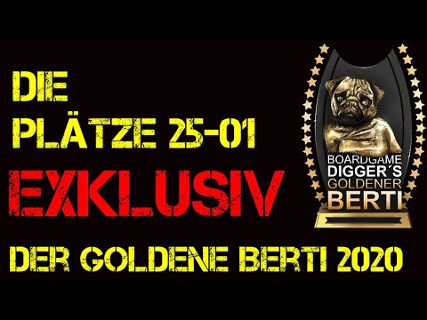 Der Goldene Berti 2020 - Plätze 25-01 - Boardgame Digger Communitypreis - Top 100 Spiele