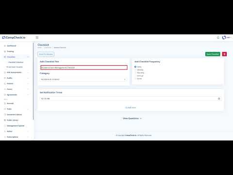 Create a New Checklist