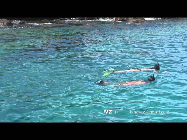 Two girls snorkeling