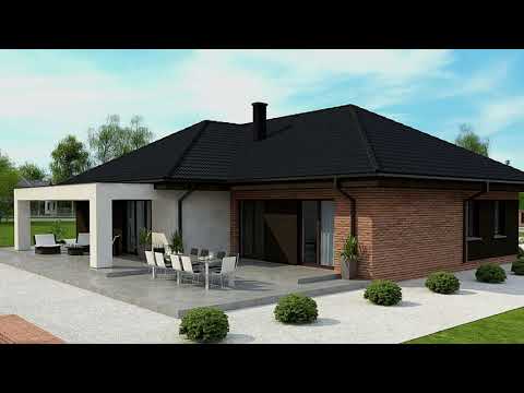 Z282 Проект одноповерхового будинку з великим гаражем і терасою з боку вітальні