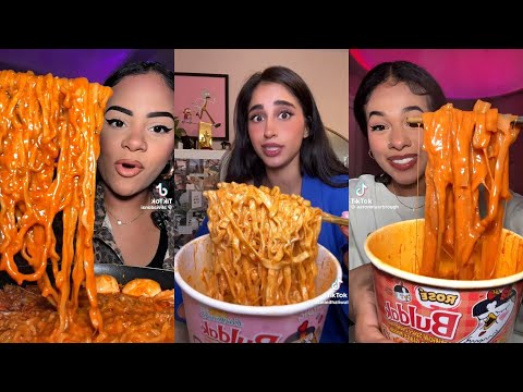Extra Creamy Spicy Buldak Samyang Noodles Mukbang TikTok Compilation ASMR