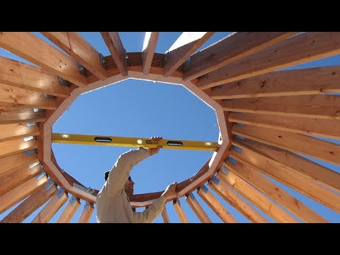 Incredible Fastest Yurt House Construction Method, Amazing Intelligent Wooden House Building Process