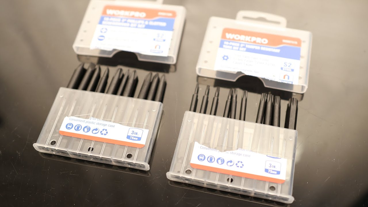 WORKPRO 10pcs Security Torx Bit Set, CNC Machined S2 Steel Star Bit Set, 3