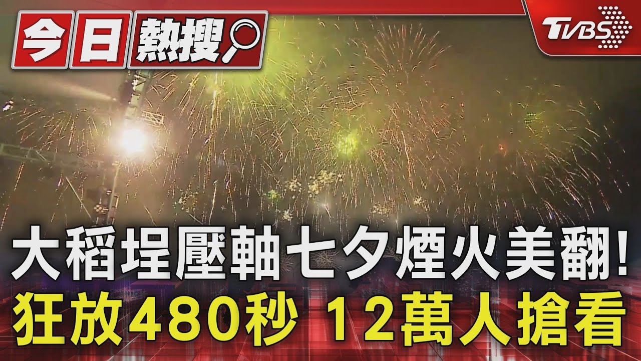 大稻埕壓軸七夕煙火美翻! 狂放480秒12萬人搶看