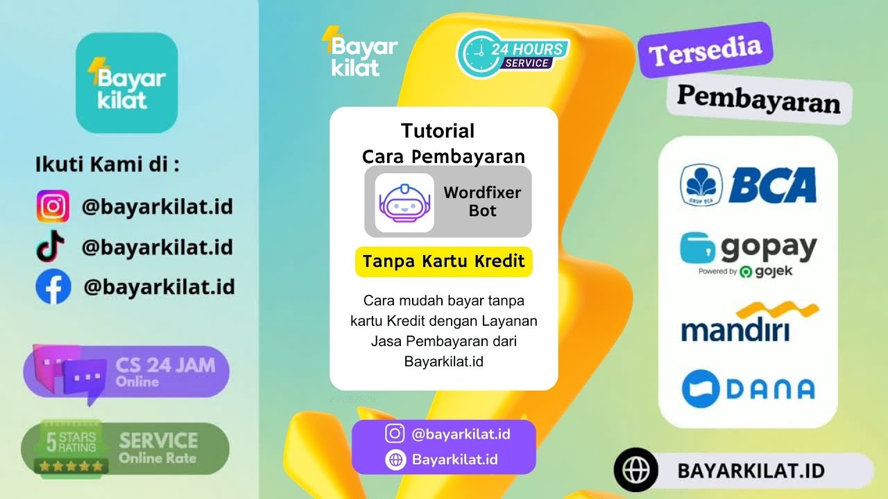 Cara Bayar WordfixerBot Tanpa Kartu Kredit 2025! Bayar Bisa Pakai GoPay, DANA &amp; Bank Transfer