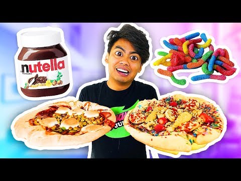 WEIRD PIZZA CHALLENGE w/ Wasabi Marshmallow Bananas!