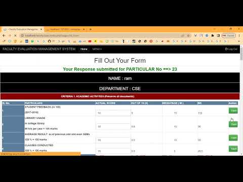 Faculty Evaluation System in PHP Application Projects
