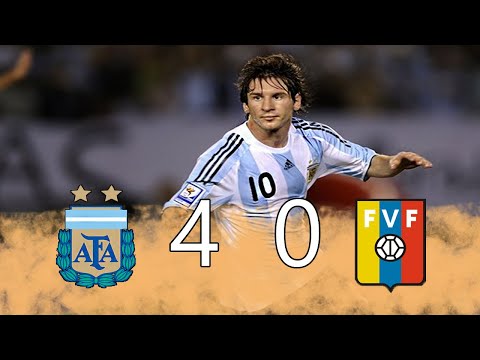 Argentina 4 vs Venezuela 0 - Eliminatorias Sudamericanas Sudáfrica 2010 - Partido Completo