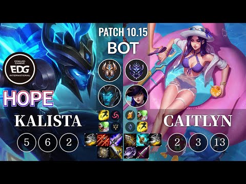 EDG Hope Kalista vs Caitlyn Bot - KR Patch 10.15