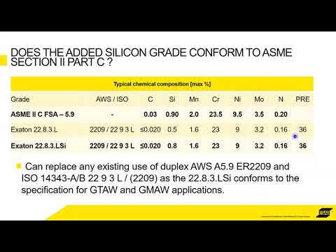 ESAB Specialty Alloys Webinar: How to improve MIG/MAG welding of duplex stainless steels