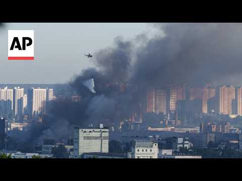 Russian attack on Ukraine kills 5 as strikes hit Kyiv and Kharkiv