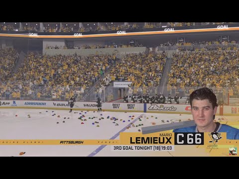 Pittsburgh Penguins Mario Lemieux Playoff Hat-Trick Goal Against Montreal Canadiens