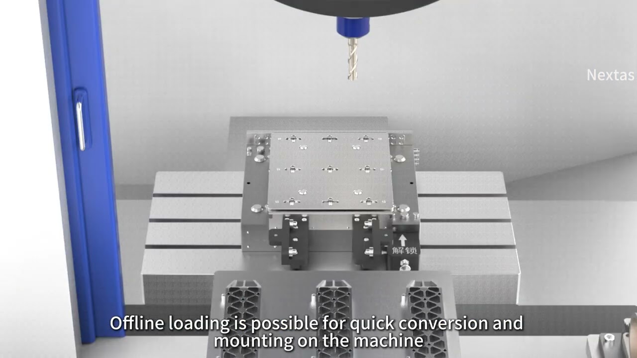 Ręczny system wymiany palet w akcji, demonstrujący wydajność CNC.