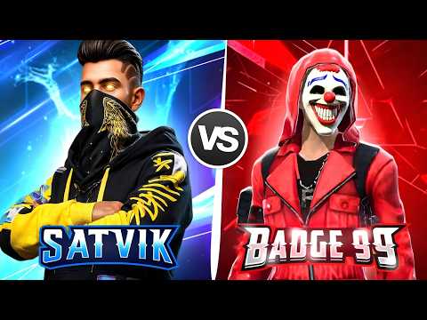 BADGE99 VS SATVIK | 1 vs 1 Biggest Youtubers Clash 😱 Free Fire