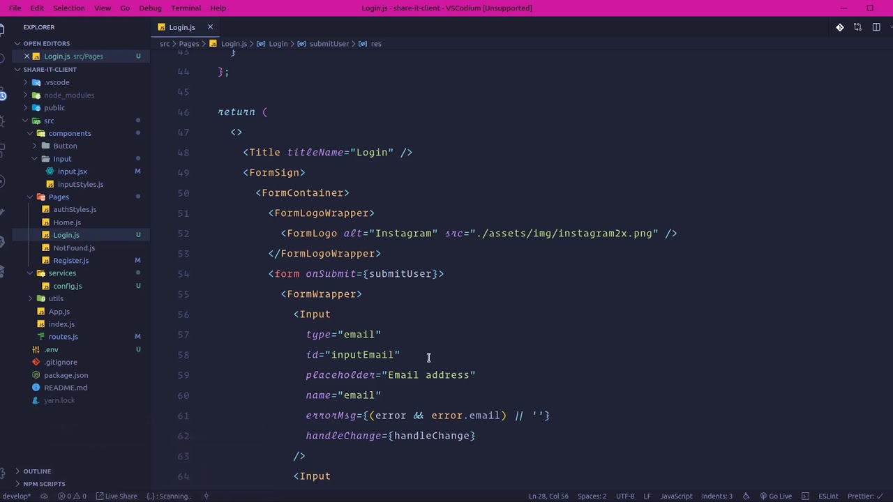 JS FullStack Project (Instagram Clone) - Connect Login API to Client (React)