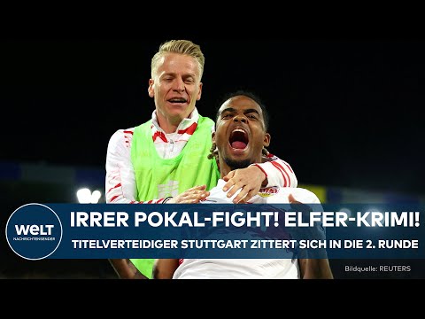 DFB-POKAL: Irrer Krimi in Braunschweig - Titelverteidiger Stuttgart zittert sich in die 2. Runde