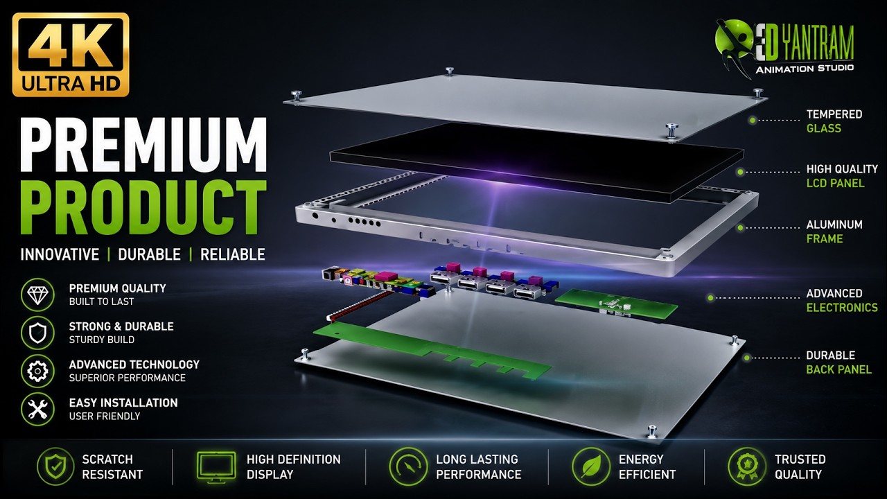 Electronic gadgets 3D product promotion video