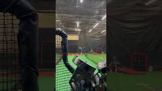Hitting a 99 mph fastball off the pitching machine