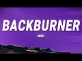 NIKI Backburner Lyrics