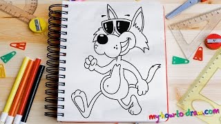How to draw a Cartoon Cat - Easy step-by-step drawing lessons for kids