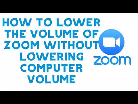 1st YouTube video about how to lower zoom volume only
