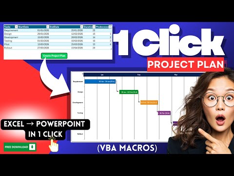 Create a Fully Automated Gantt Chart in Excel (VBA) + Export to PowerPoint | Project Timeline Tuto