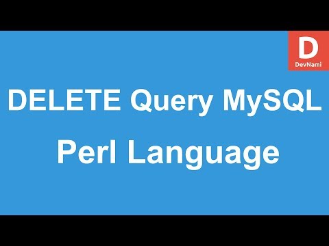 Perl Programming DELETE Query to MySQL Database