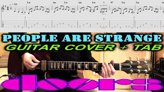 THE DOORS People Are Strange GUITAR COVER TAB Lesson | Tutorial | Intro Chords &amp; Solo
