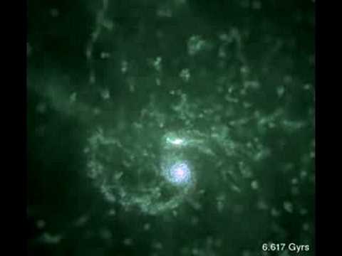 Simulation: A Disk Galaxy Forms