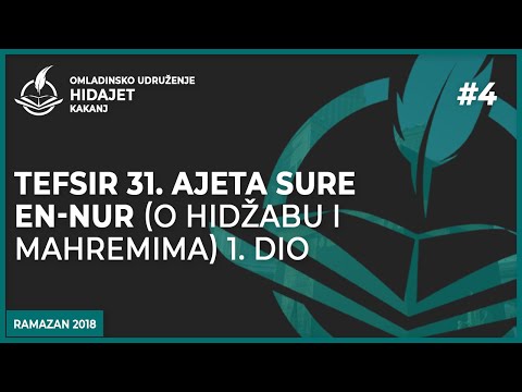 4 Tefsir 31. ajeta sure En-Nur (O hidžabu i mahremima) 1. dio - dr. Zijad Ljakić