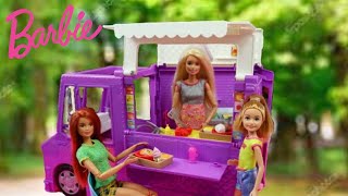 Barbie Doll Family Fresh n Fun Food Truck role play! Unboxing Barbie Play set!