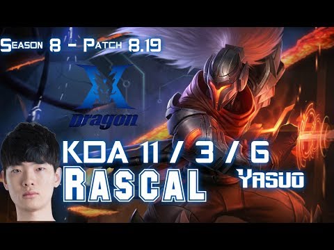 KZ Rascal YASUO vs LULU Mid - Patch 8.19 KR Ranked