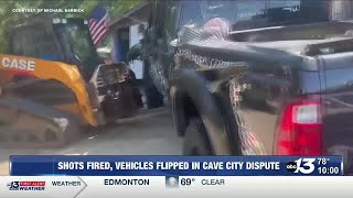 Shots fired, cars flipped in Cave City dispute