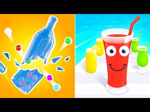 Juice Run 3d vs Bottle Runner Gun 3d - All levels / Satisfying mobile game