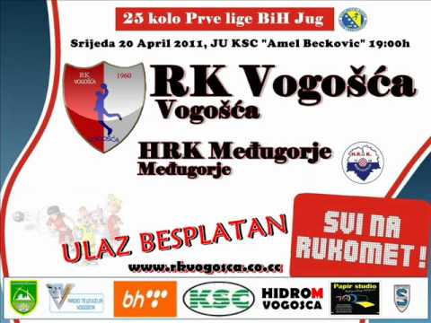 Najava 25. kolo Prve lig BiH Jug: RK Vogošća - HRK Međugorje