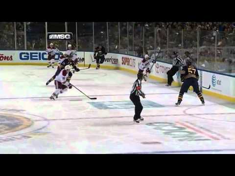 Tyler Myers hits Shane Doan [HD]